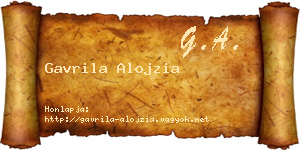 Gavrila Alojzia névjegykártya
